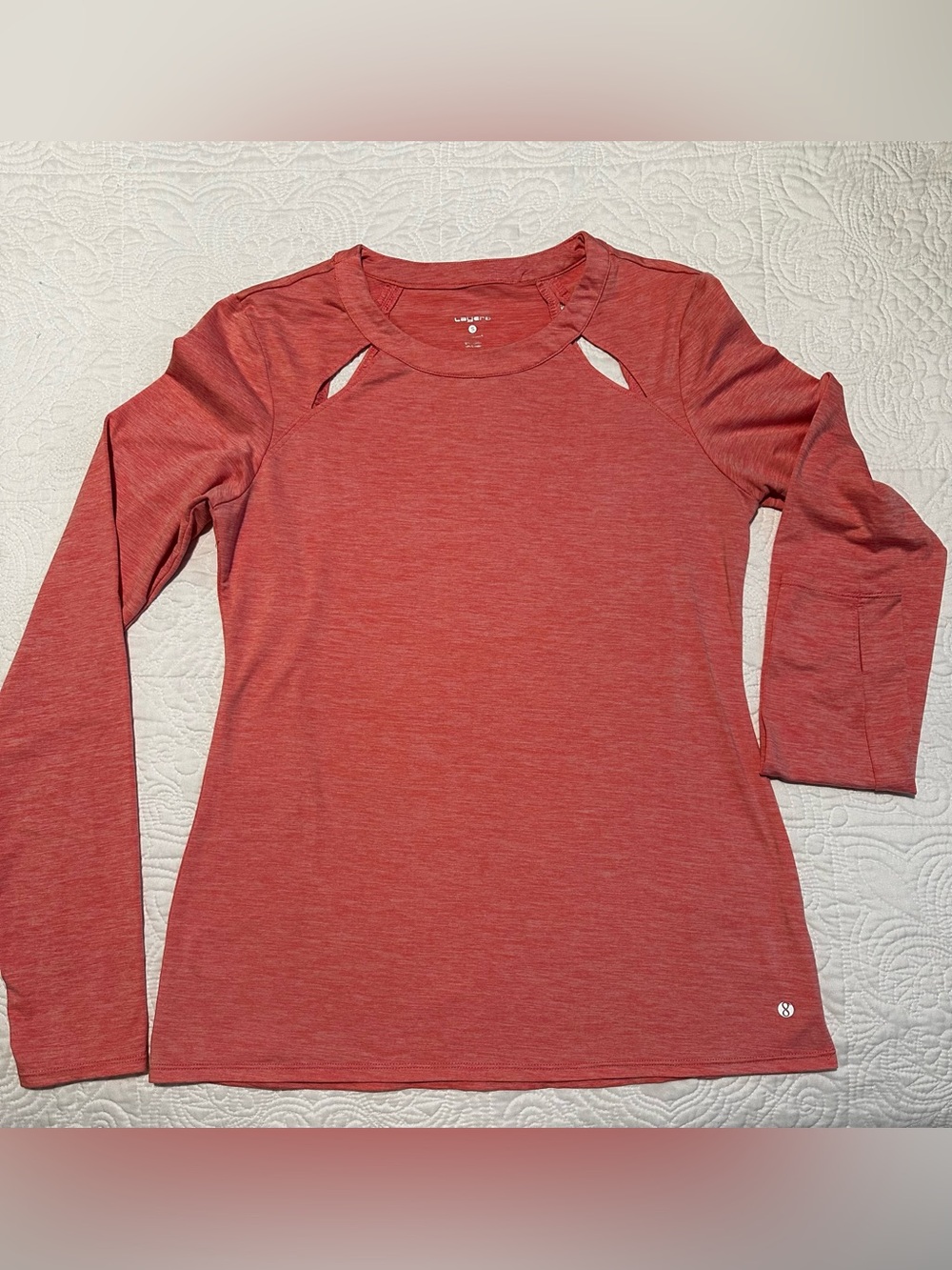 Layer 8 Qwick Dry Keyhole Performance Top w/Long Sleeves Sz S
